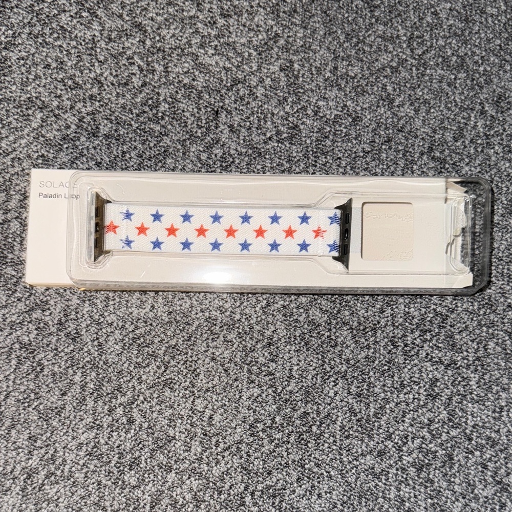 Nylon Band with Red and Blue Stars - White